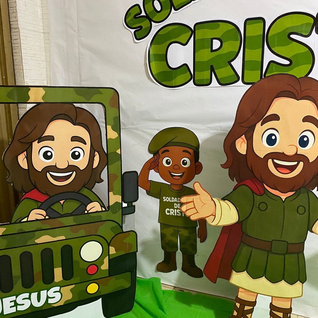 SOLDADINHOS DE CRISTO. DECORAÇÃO PARA CULTO INFANTIL.